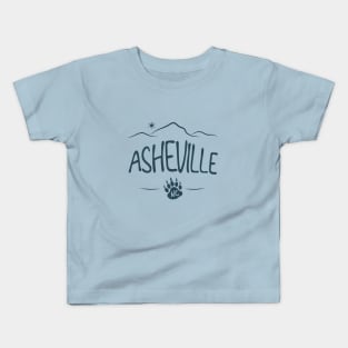 Asheville, NC - Black Bear Paw - GBlueO 14 Kids T-Shirt